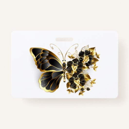 Gold Flower Butterfly with Black Orchid Ausweis (Vorderseite)