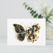 Gold Flower Butterfly with Black Orchid Begleitkarte (Stehend Vorderseite)