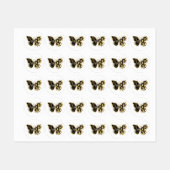 Gold Flower Butterfly with Black Orchid Etiketten (Blatt)