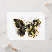 Gold Flower Butterfly with Black Orchid Karte (Vorderseite/Rückseite Beispiel)