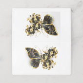 Gold Flower Butterfly with Black Orchid Treuekarte (Außenseite Aufgefaltet)