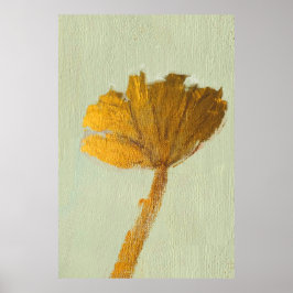 Gold Flower on Canvas Poster
