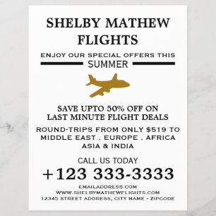 Gold Flugzeug Icon, Airline Advertising Flyer