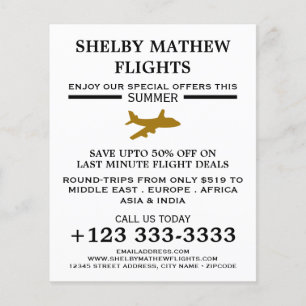 Gold Flugzeug Icon, Airline Advertising Flyer