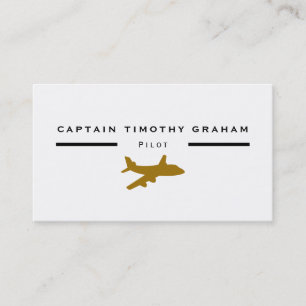 Gold-Flugzeug-Symbol, Flugsteuerung und -Pilot Visitenkarte