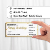 Gold Flugzeug Ticket - Boarding-Pass einladen