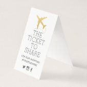 Gold Flugzeug Travel Theme Party Hashtag Sign Card (Rückseite)