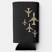 Gold-Flugzeuge Luftfahrt Seltzer kann kühlen Selters Dosenkühler (Rückseite)