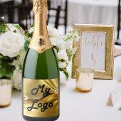 Gold Fluid-Logo-Image Schaumweinetikett