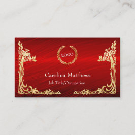 Gold Fock Peacock Corner Red Visitenkarte
