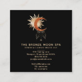*~* Gold Fohlen Sun Bronze Moon Star Wellness-Cent Quadratische Visitenkarte (Rückseite)