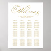 Gold Foil 12 Tische Hochzeitskarte Poster (Vorne)
