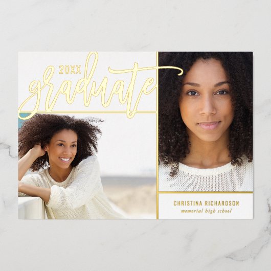 Gold Foil 2 Foto Abschluss Ankündigung (Vorderseite)