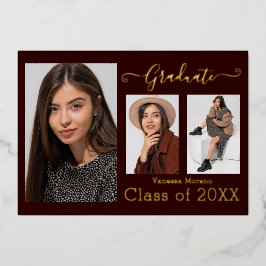 Gold Foil 3 Foto Moderne Kalligraphie Bgy Grad Car Folieneinladung