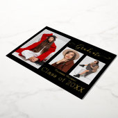 Gold Foil 3 Foto Moderne Kalligraphie BxW Grad Car Folieneinladung (Gedreht)