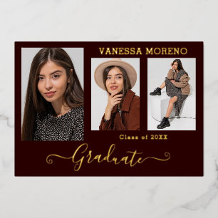 Gold Foil 3 Foto Moderne Kalligraphie Grad Bgy Folieneinladung