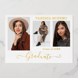 Gold Foil 3 Foto Moderne Kalligraphie Grad Karte W