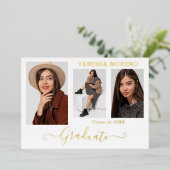 Gold Foil 3 Foto Moderne Kalligraphie Grad Karte W (Stehend vorne)