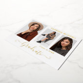 Gold Foil 3 Foto Moderne Kalligraphie Grad Karte W (Gedreht)