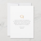 Gold Foil Abschluss Foto Moderne Skriptherzen Dankeskarte (Rückseite)