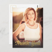 Gold Foil Abschluss Grad Danke Foto Postcard Postkarte (Vorne/Hinten)