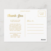 Gold Foil Abschluss Grad Danke Foto Postcard Postkarte (Rückseite)