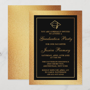 Gold Foil Abschluss Hat Graduation Party Einladung