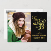 Gold Foil Abschluss Vielen Dank Postcard Postkarte (Vorne/Hinten)