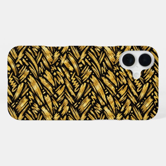 Gold Foil Abstract Pattern iPhone Hülle (Rückseite (Horizontal))
