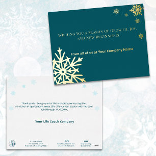 Gold Foil Accessoires Schneeflocken Aquamarine Url Folien Feiertagspostkarte