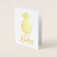 Gold Foil Aloha Card mit Ananas Muster