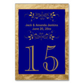 Gold Foil and Blue - Tischnummer (Rückseite)
