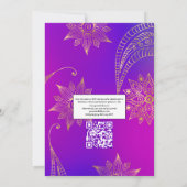Gold Foil Arabian Bollywood QR Code UAWG Wedding Einladung (Rückseite)