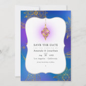 Gold Foil Arabian Bollywood Wedding Foto Save The Date (Vorderseite)