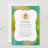 Gold Foil Arabian Bollywood Wedding Update Einladung (Vorderseite)