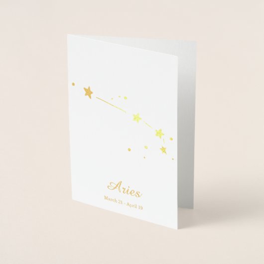 Gold Foil ARIES Zodiac Sign Constellation Folienkarte (Vorderseite)