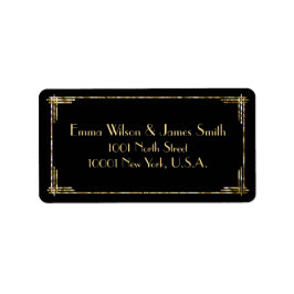 Gold Foil Art Deco Great Gatsby Address Labels Adressaufkleber