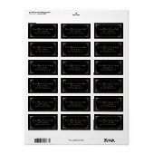 Gold Foil Art Deco Great Gatsby Address Labels Adressaufkleber (Vorne)