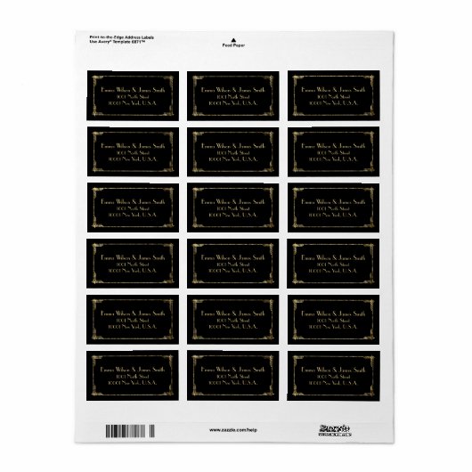 Gold Foil Art Deco Great Gatsby Address Labels Adressaufkleber (Vorne)