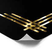 Gold Foil Art Deco Hochzeitsempfang 24x30 Poster (Ecke)