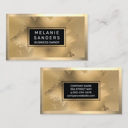 Gold Foil Artistic | Metallisches Gold Visitenkarte (Vorne/Hinten)