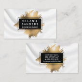 Gold Foil Artistic | White Drapery Visitenkarte (Vorne/Hinten)