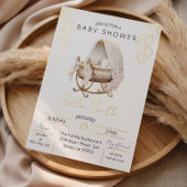 Gold Foil Baby Shower Elegant Script Cradle Folieneinladung