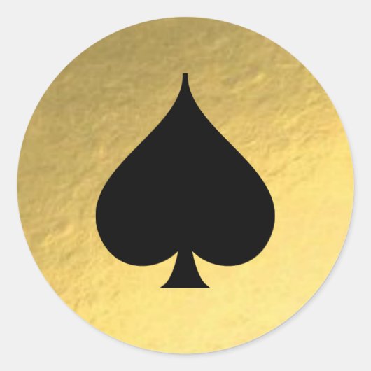 Gold Foil Background Black Spade Symbol Aufkleber (Vorderseite)