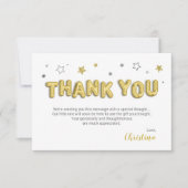 Gold Foil Balloons Twinkle Little Star Baby Dusche Dankeskarte (Vorderseite)