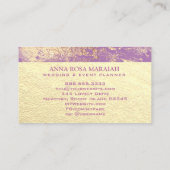 *~* Gold Foil Beauty Wedding Planner Elegant Visitenkarte (Rückseite)