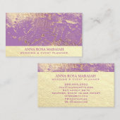 *~* Gold Foil Beauty Wedding Planner Elegant Visitenkarte (Vorne/Hinten)