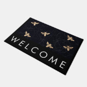 Gold Foil Besen Print Welcome Mat Fußmatte (Schrägansicht)