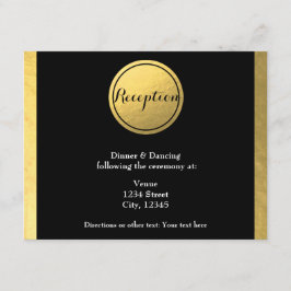 Gold Foil & Black Circle Wedding Card Begleitkarte