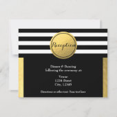 Gold Foil & Black Circle Wedding Card Einladung (Vorderseite)